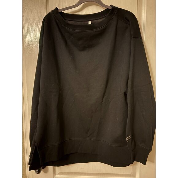 Fabletics Black Sweatshirt Boatneck/Off Shoulder Brand New Sz. XL - Picture 3 of 7